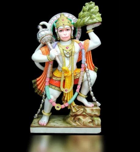 Multicolor Painted Marble Bajrangbali Statue, For Worship at Rs 25000 in Jaipur