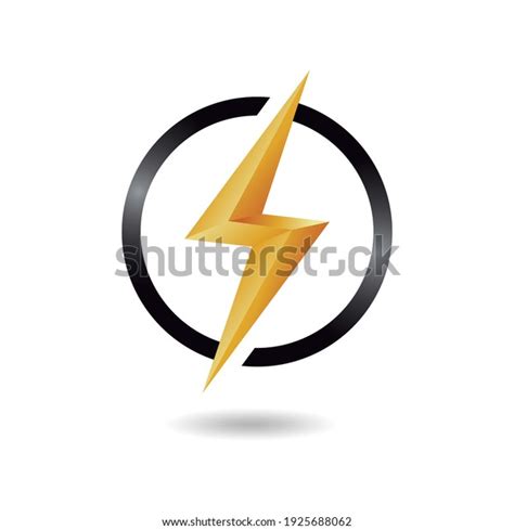 Thunderbolt Logo Design Concept Black Circle Stock Vector (Royalty Free ...