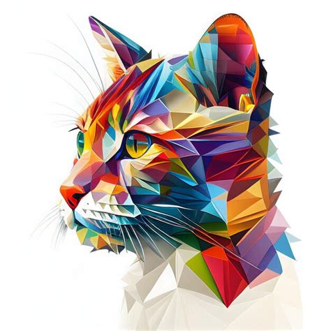 Premium AI Image | A colorful cat with white whiskers