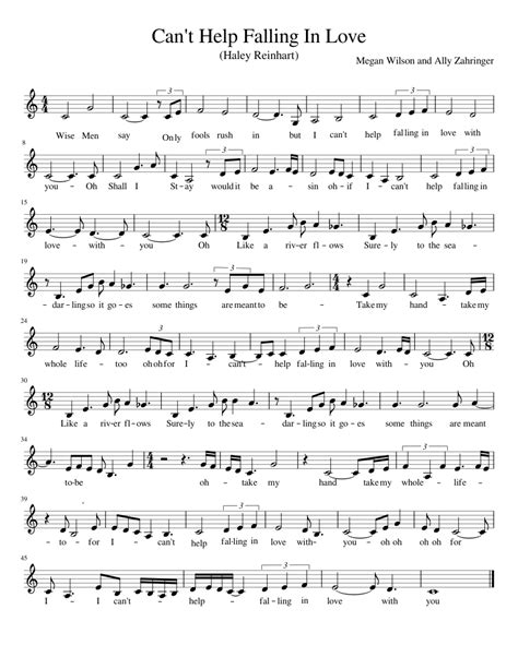 Can t Help Falling In Love Sheet music for Piano | Download free in PDF or MIDI | Musescore.com