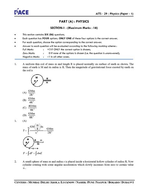 SOLUTION: Jee advanced mock test with solutions - Studypool