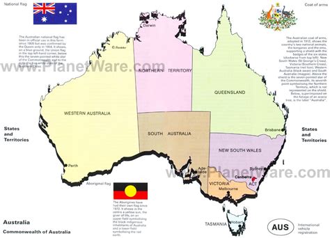 Map of Australia - States and Territories | PlanetWare