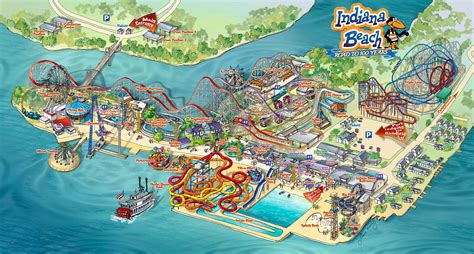 Indiana Beach Boardwalk Resort Map Illustration