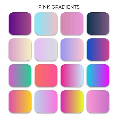 Premium Vector | Set of pink gradient color palette