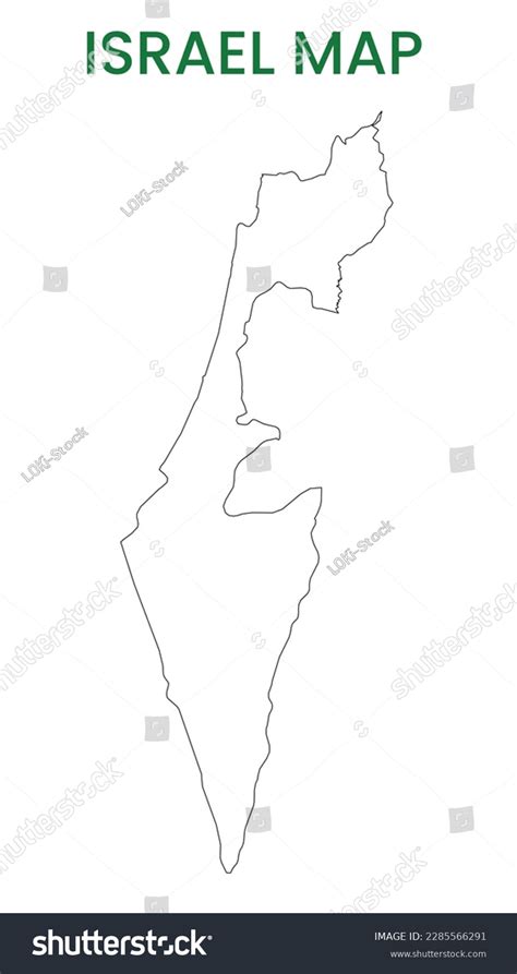 High Detailed Map Israel Outline Map Stock Vector (Royalty Free ...