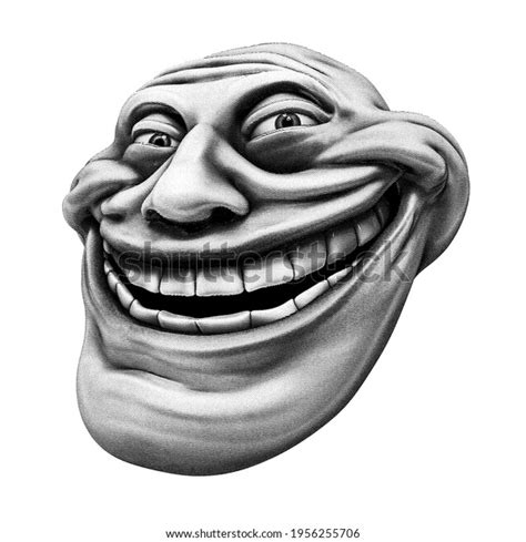 Trollface Laughing Internet Meme Troll Head Stock Illustration ...