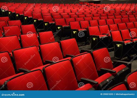 Red Chairs in Movie Theater Stock Image - Image of side, auditorium: 39001835