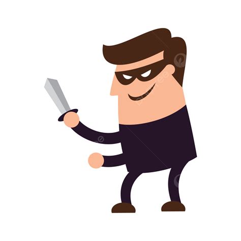 Thief Threatens With Knife, Thief, Knife, Mask PNG and Vector with ...