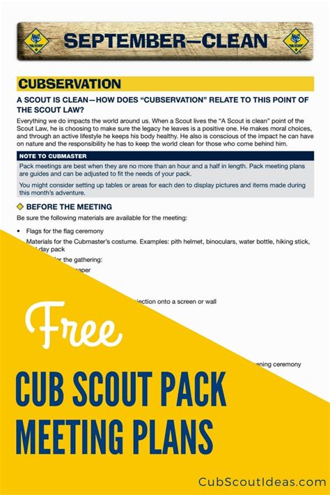 Download Your Free Cub Scout Pack Meeting Plans | Cub Scout Ideas