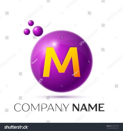 Realistic Letter M Splash Logo Purple Stock Vector (Royalty Free ...