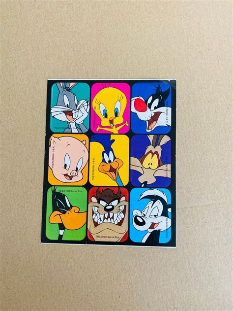 Vintage 1993 Looney Tunes stickers sheet | Etsy