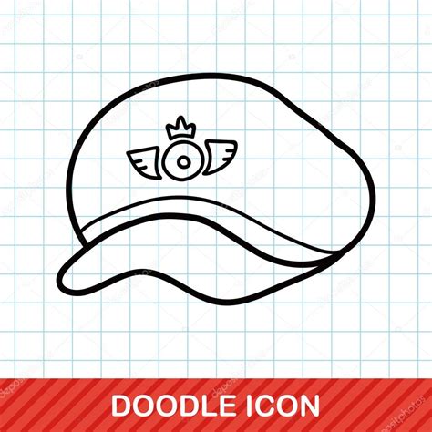 Pilot hat doodle vector illustration — Stock Vector © wenchiawang #94491970