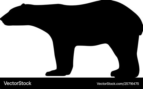 Black silhouette polar bear Royalty Free Vector Image