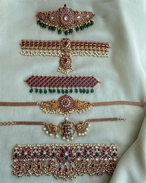 Antique Style Choker Necklace Designs - South India Jewels