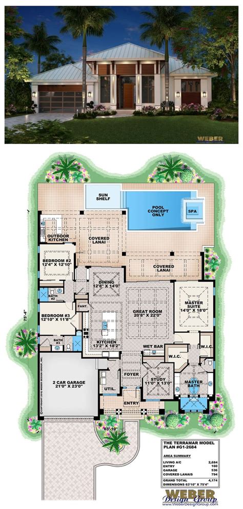 single story house floor plans Plans beach modern contemporary floor plan caribbean story homes ...