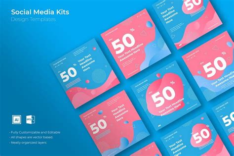 50+ Best Social Media Kit Templates & Graphics 2021 | Design Shack