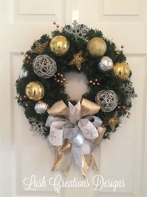 Faux evergreen wreath, Christmas wreath, holiday wreath, front door ...