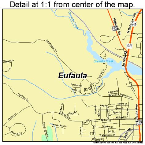 Eufaula Alabama Street Map 0124568