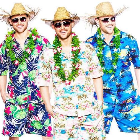 Hawaiian Beach Mens Fancy Dress Tropical Hawaii Luau Hula Adults Costume Outfit in 2019 | 21st ...