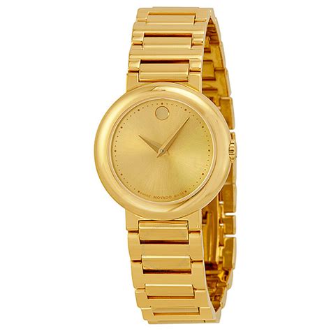 Movado Museum Gold Dial Gold-Tone Stainless Steel Ladies Watch 0606704 - Museum - Movado ...