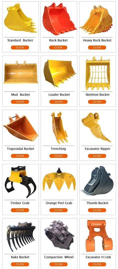 Excavator Bucket Sizes Chart