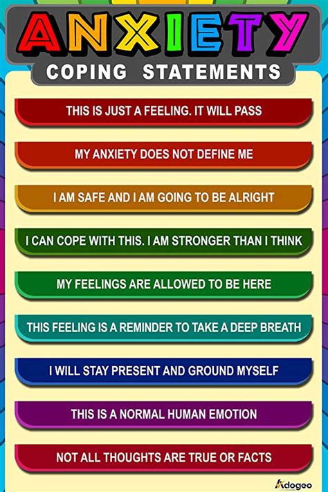 ADOGEO The Anxiety Coping Statements Poster