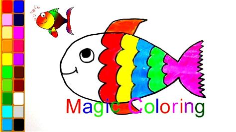 How to Draw a Fish Coloring Pages Rainbow Fish for Kids | Fish drawing ...