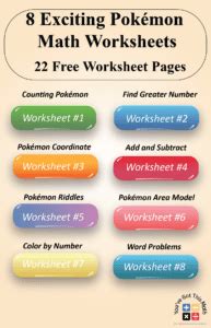 8 Exciting Pokémon Math Worksheets | 22 Free Pages