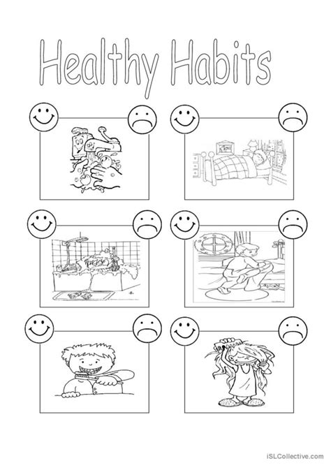 Healthy habits : English ESL worksheets pdf & doc