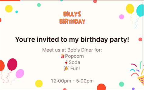 Birthday Invitation RSVP Template