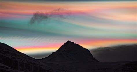 Freezing Temps Cause Rainbow Clouds to Appear in Iceland