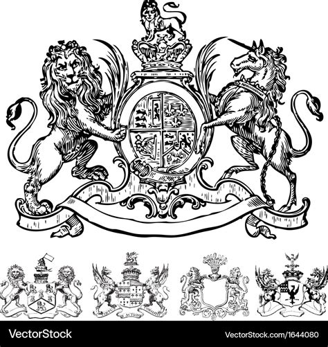 Victorian lion crest Royalty Free Vector Image