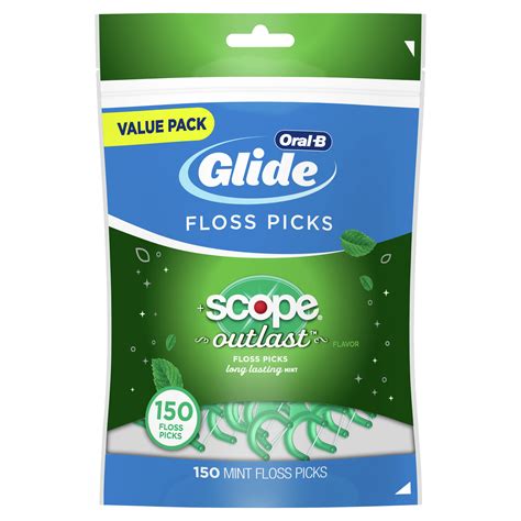 Oral-B Glide Complete Dental Floss Picks, Scope Outlast, Mint, 150 Ct ...