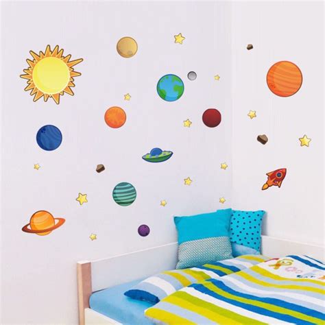 Solar System Wall Decals Kids. Planets Peel and Stick Stickers | Etsy