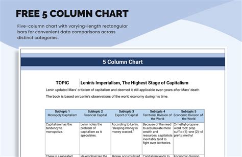 5 Column Chart Template - prntbl.concejomunicipaldechinu.gov.co