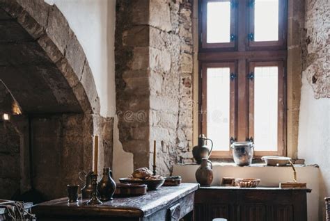 Recreated Exhibit of Medieval Kitchen Inside Vianden Castle, Luxembourg ...