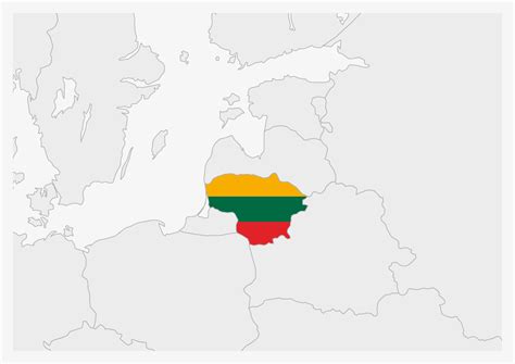 Lithuania map highlighted in Lithuania flag colors 12897862 Vector Art at Vecteezy