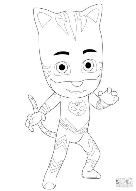 Get This PJ Masks Coloring Pages Catboy Smiling