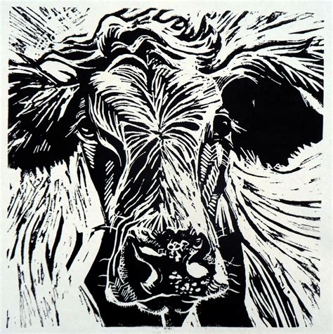 Cow 2 lino print | Linocut prints, Linocut, Linocut art