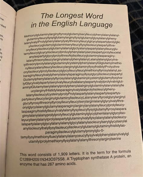 The Longest Word in the English Language Consists of 1,909 Letters. : r/knowledgepill