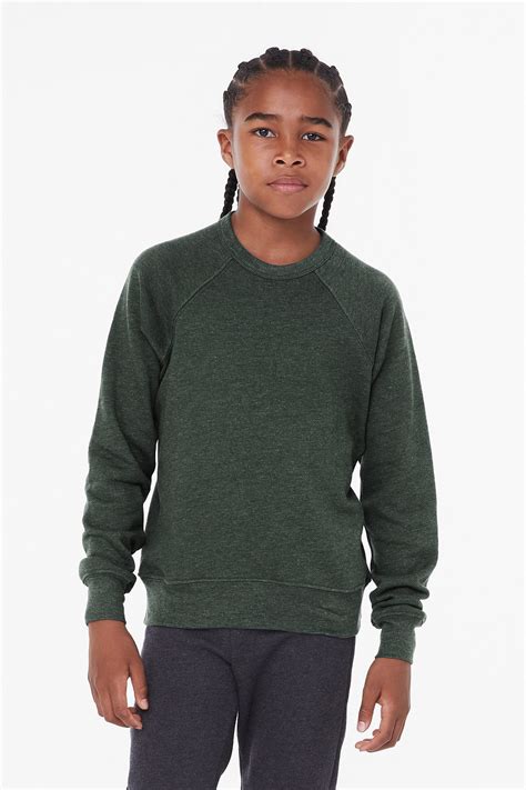 Youth Sponge Fleece Raglan Sweatshirt | BELLA+CANVAS