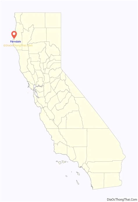 Map of Ferndale city, California - Thong Thai Real