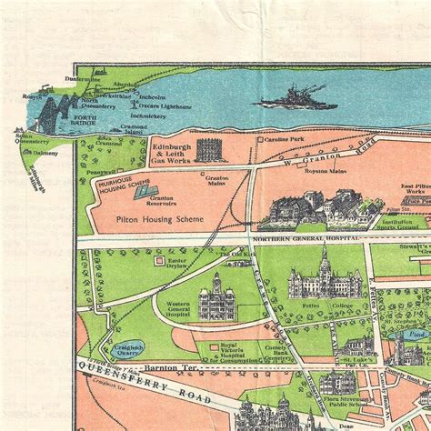 Old Map of Edinburgh and Leith Scotland 19th Century Map - Etsy