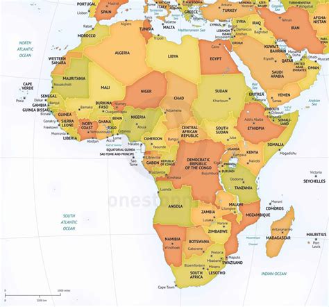 Vector Map of Africa Continent Political | One Stop Map