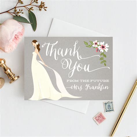 Bridal Shower Thank You Cards Folded Thank You Cards