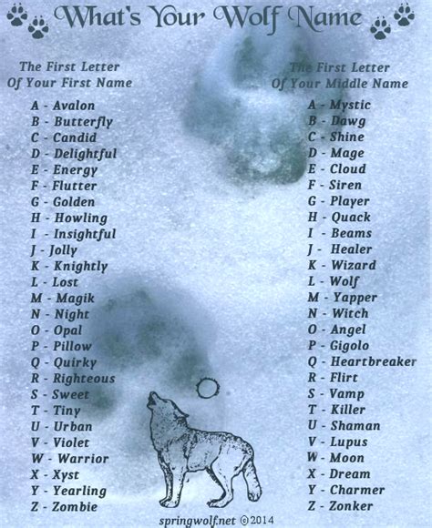 What's Your Wolf Name | Wolf name, Funny name generator, Names