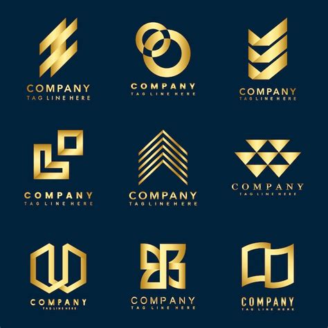 Free Vector | Set of company logo design ideas vector