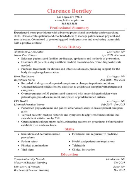 Best Nurse Practitioner Resume Examples