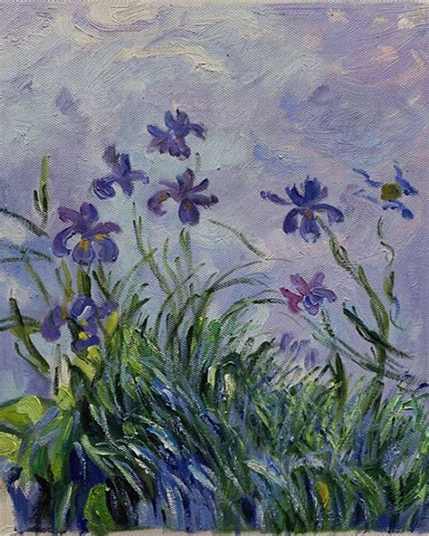 Lilac Irises, 1914-1917 by Claude Monet - Reproduction Oil Paintings