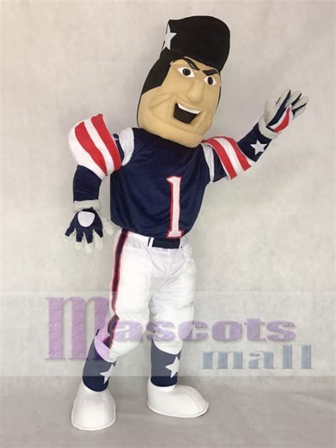 Cartoon Navy Blue England Patriots Adult Mascot Costume People